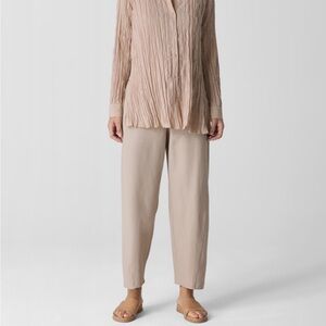 Eileen Fisher Tan Natural Lantern Barrel Ankle Pant Small